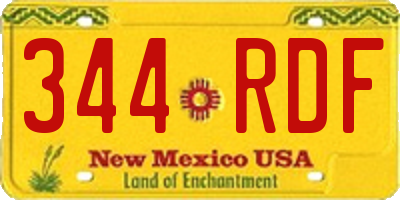 NM license plate 344RDF