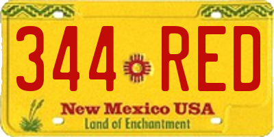 NM license plate 344RED