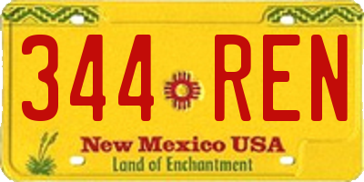 NM license plate 344REN