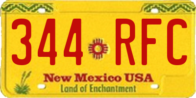 NM license plate 344RFC