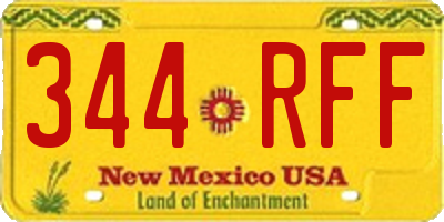 NM license plate 344RFF