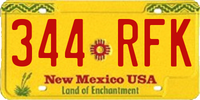 NM license plate 344RFK