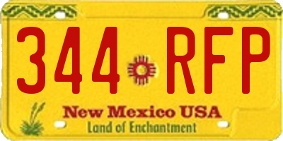 NM license plate 344RFP