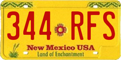 NM license plate 344RFS