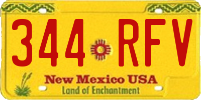 NM license plate 344RFV
