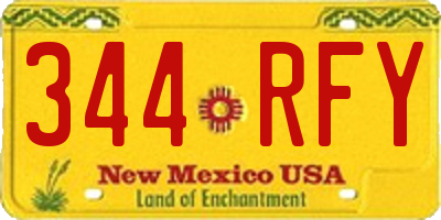 NM license plate 344RFY