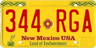 NM license plate 344RGA