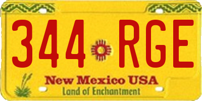 NM license plate 344RGE