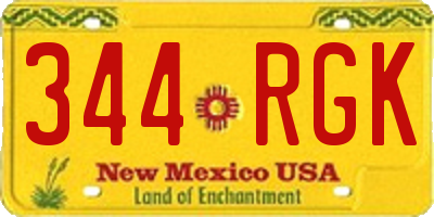 NM license plate 344RGK