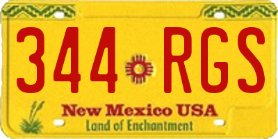 NM license plate 344RGS