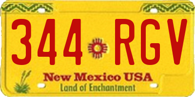 NM license plate 344RGV