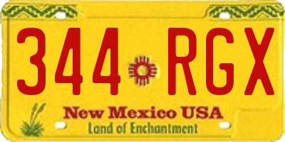 NM license plate 344RGX