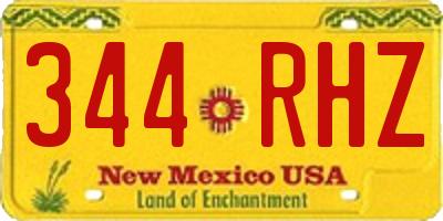 NM license plate 344RHZ