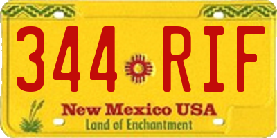 NM license plate 344RIF