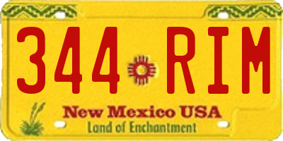 NM license plate 344RIM