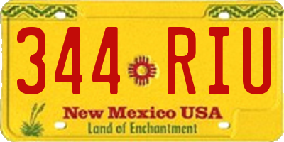 NM license plate 344RIU