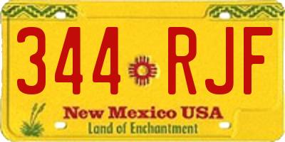 NM license plate 344RJF