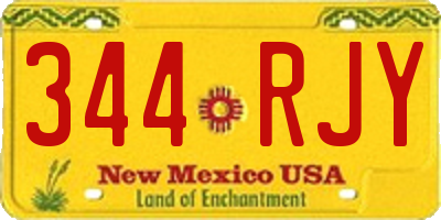 NM license plate 344RJY