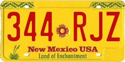NM license plate 344RJZ