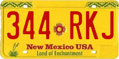 NM license plate 344RKJ