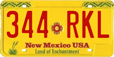 NM license plate 344RKL