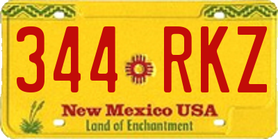 NM license plate 344RKZ
