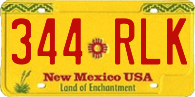 NM license plate 344RLK