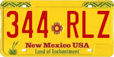 NM license plate 344RLZ