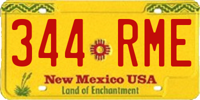 NM license plate 344RME