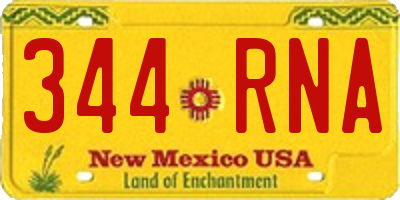 NM license plate 344RNA