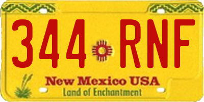 NM license plate 344RNF