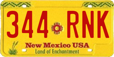 NM license plate 344RNK