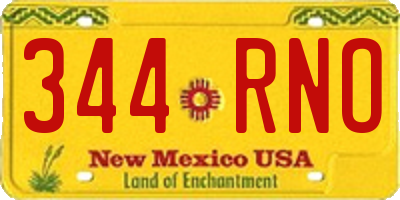 NM license plate 344RNO