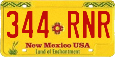 NM license plate 344RNR