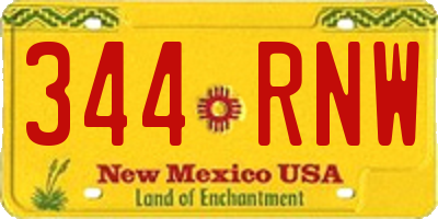 NM license plate 344RNW