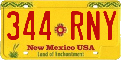 NM license plate 344RNY