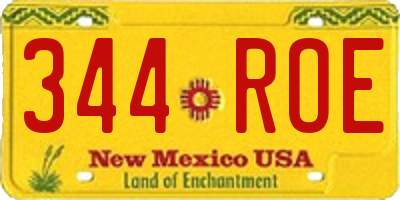 NM license plate 344ROE