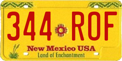 NM license plate 344ROF