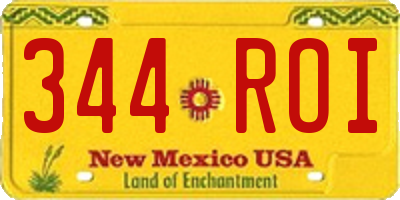 NM license plate 344ROI