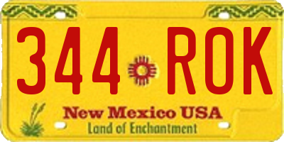 NM license plate 344ROK
