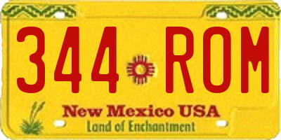 NM license plate 344ROM