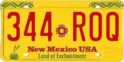 NM license plate 344ROQ