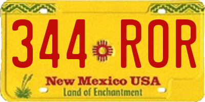 NM license plate 344ROR