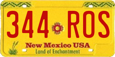 NM license plate 344ROS