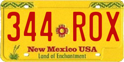 NM license plate 344ROX