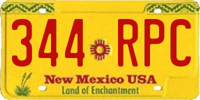 NM license plate 344RPC