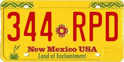 NM license plate 344RPD