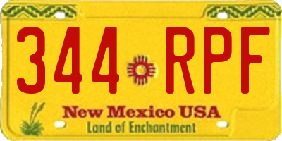 NM license plate 344RPF