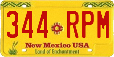 NM license plate 344RPM