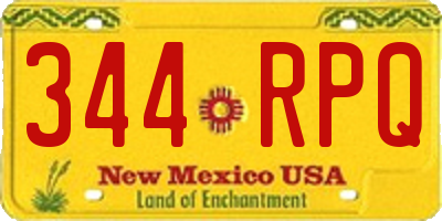 NM license plate 344RPQ